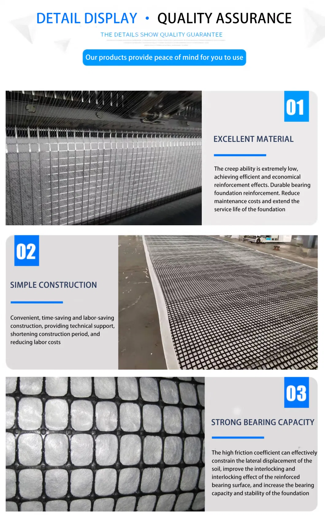 Road Base Stabilization PP Combigrid Biaxial Geogrid Composite with Non Woven Geotextile Global Hot Sold