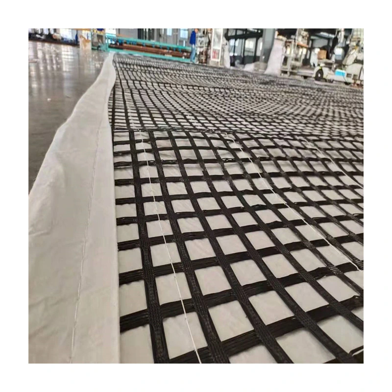 120kn Fiberglass Geogrid Composite Nonwoven Geotextile 120g Geocomposite